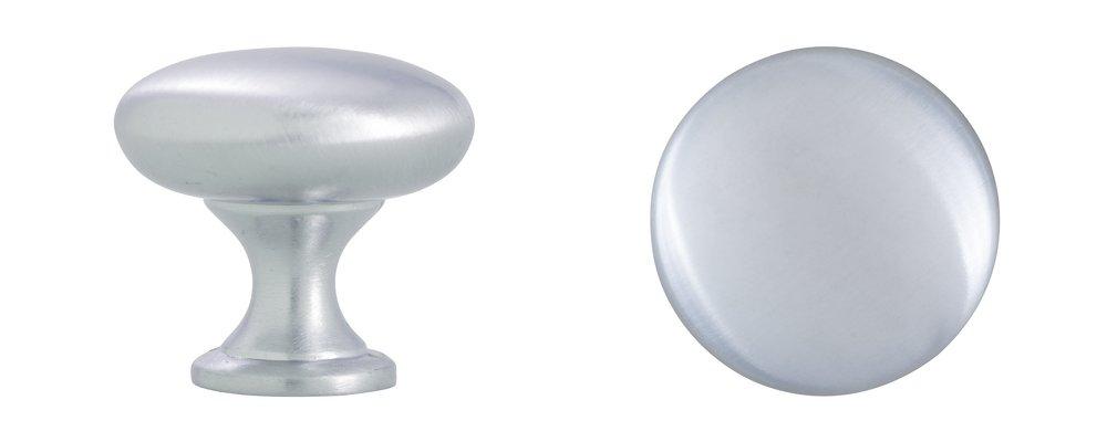 Hardware Resources Brushed Chrome 1-3/16 in. Zinc Cabinet Knob 