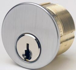 1-1/8 in. Brass Mortise Cylinder in Satin Chrome