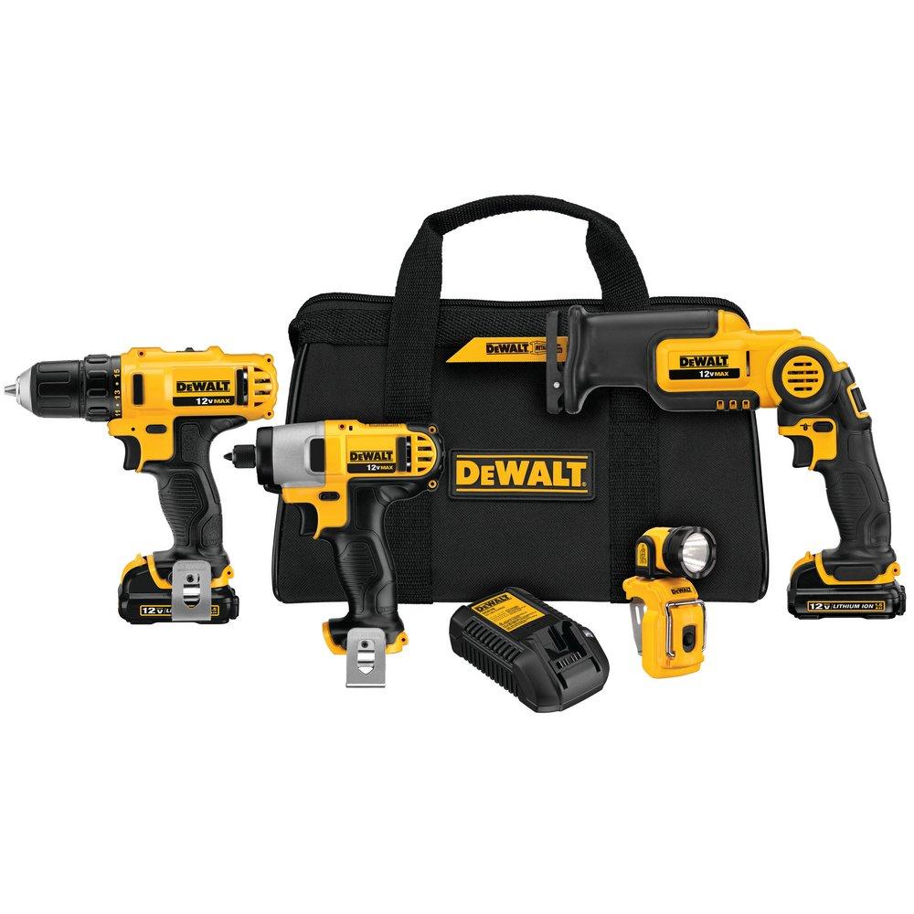 DEWALT Yellow/Black Cordless Reciprocating Saw 4 Tool Kit 