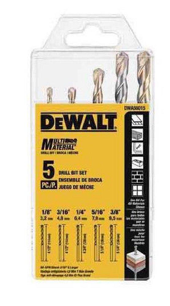 DEWALT 1/8 in - 3/8 in. x 1/4 in. Straight Masonry 5 Piece 