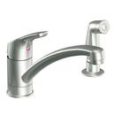 Single Handle Kitchen Faucet with Side Spray in Classic Stainless