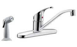Single Handle Kitchen Faucet with Side Spray in Polished Chrome