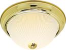 NUVO Polished Brass 60W 3-Light Flushmount Ceiling Light with Frosted Ribbed Glass 