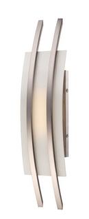 1-Light Wall Mounted LED Wall Sconce in Brushed Nickel with Frosted Glass Shade