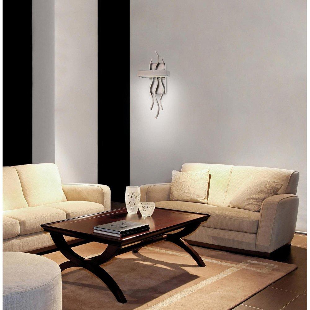 NUVO Brushed Nickel 1-Light Wall Mounted LED Wall Sconce with Frosted Glass Shade 