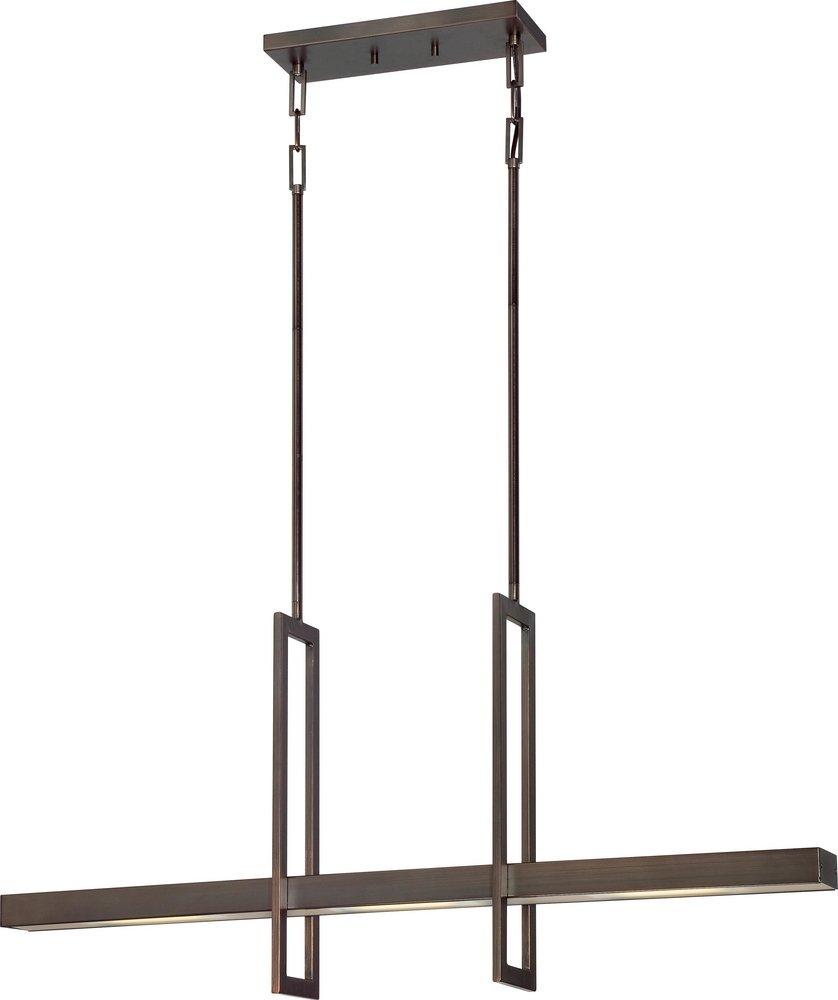 NUVO Hazel Bronze 59 in. 4.8W 3-Light LED Island Pendant Light 