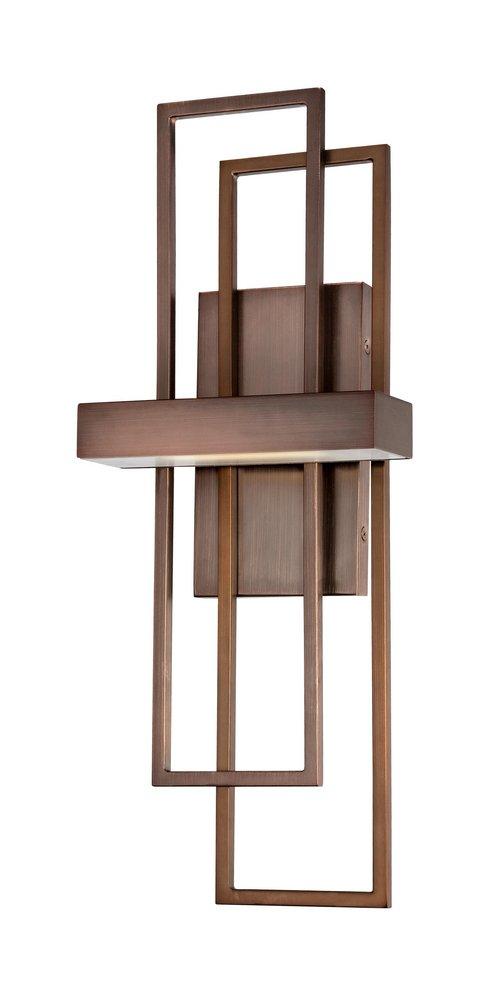 NUVO Hazel Bronze 1-Light Wall Mounted LED Wall Sconce with Frosted Glass Shade 