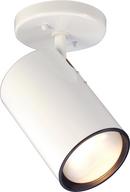 50W 1-Light Semi Flush Straight Cylinder Light Fixture in White
