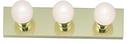 3-Light 100W Bathroom Vanity Light in Polished Brass