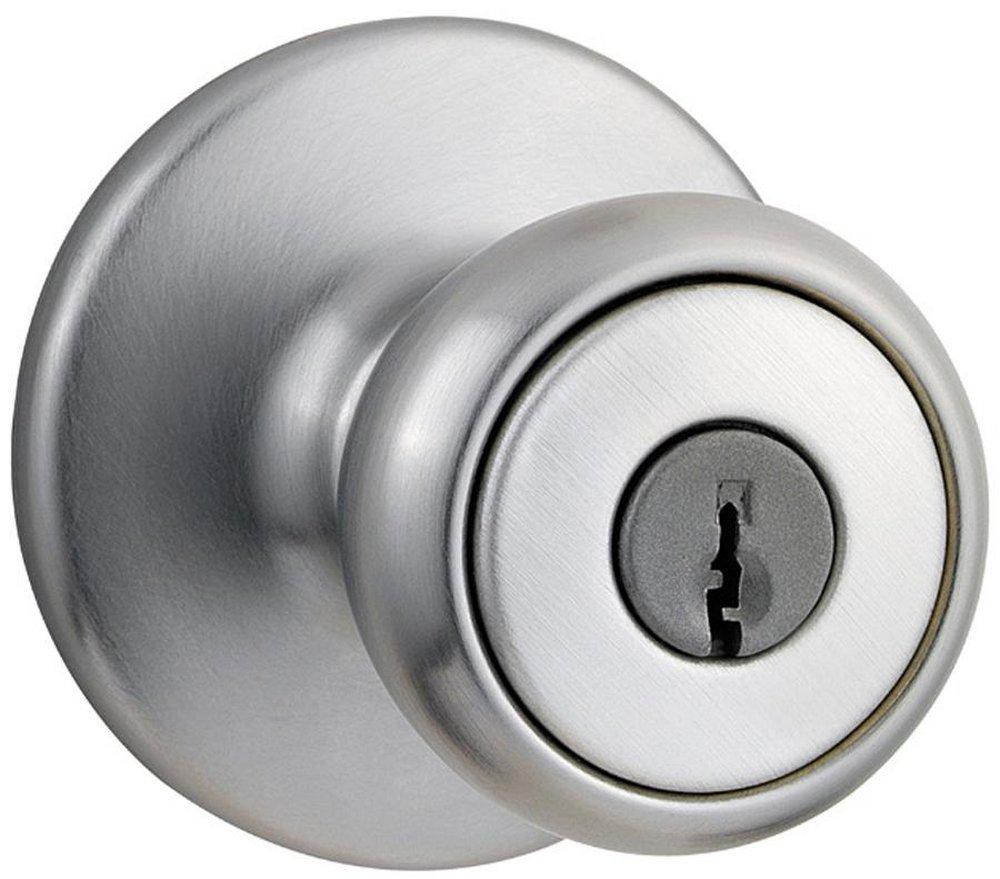 Kwikset Satin Chrome Keyed Entry Door Knob 