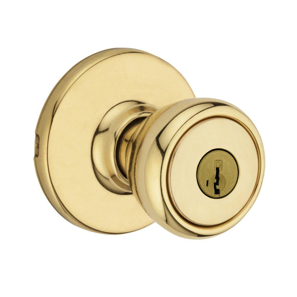 Kwikset Polished Brass Entry Knob with Smartkey Security 