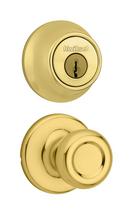 6-Way Entry Knob and Deadbolt Combo Pack in Polished Brass