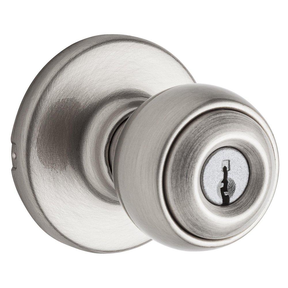 Kwikset Satin Nickel 2-5/8 in. Entry Knob 