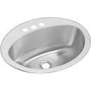 3-Hole 1-Bowl Stainless Steel Top Mount Lavatory Sink in Lustertone