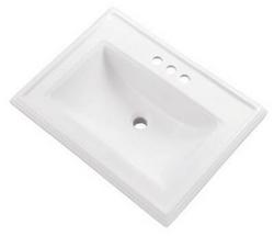 23-5/8 in. Drop-in Rectangular Vitreous China Bathroom Sink in White
