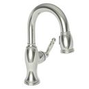 1-Hole Pull-Down Bar or Prep Sink Faucet with Single Lever Handle in Polished Nickel - Natural