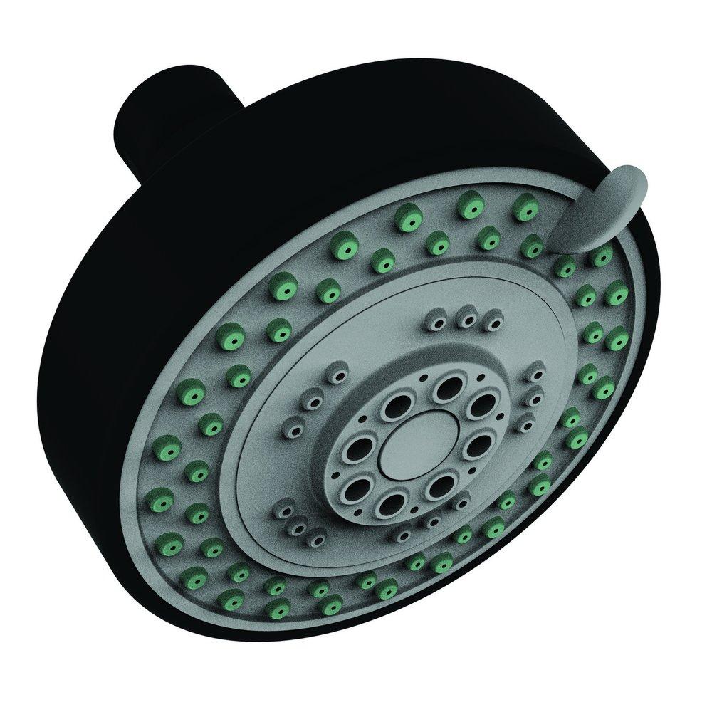 Newport Brass Flat Black Multi Function Rain, Spray and Massage Showerhead 