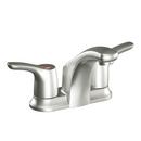 Two Handle Centerset Bathroom Sink Faucet in Brushed Nickel Lever Handle