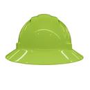 ERB Safety Hi-Viz Lime Size 6.5-8 Plastic Full Brim Vented Ratchet Hard Hat 