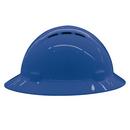 ERB Safety Blue Size 6.5-8 Plastic Full Brim Vented Ratchet Hard Hat 
