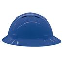 ERB Safety Blue Size 6.5-8 Plastic Full Brim Vented Ratchet Hard Hat 