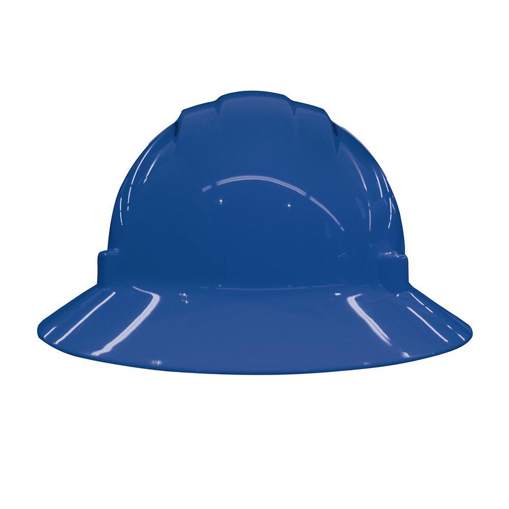 ERB Safety Blue Size 6.5-8 Plastic Full Brim Vented Ratchet Hard Hat 