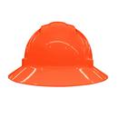 ERB Safety Hi-Viz Orange Size 6.5-8 Plastic Full Brim Vented Ratchet Hard Hat 