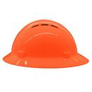 ERB Safety Hi-Viz Orange Size 6.5-8 Plastic Full Brim Vented Ratchet Hard Hat 