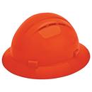 Size 6.5-8 Plastic Full Brim Vented Ratchet Hard Hat in Hi-Viz Orange