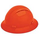 ERB Safety Hi-Viz Orange Size 6.5-8 Plastic Full Brim Vented Ratchet Hard Hat 