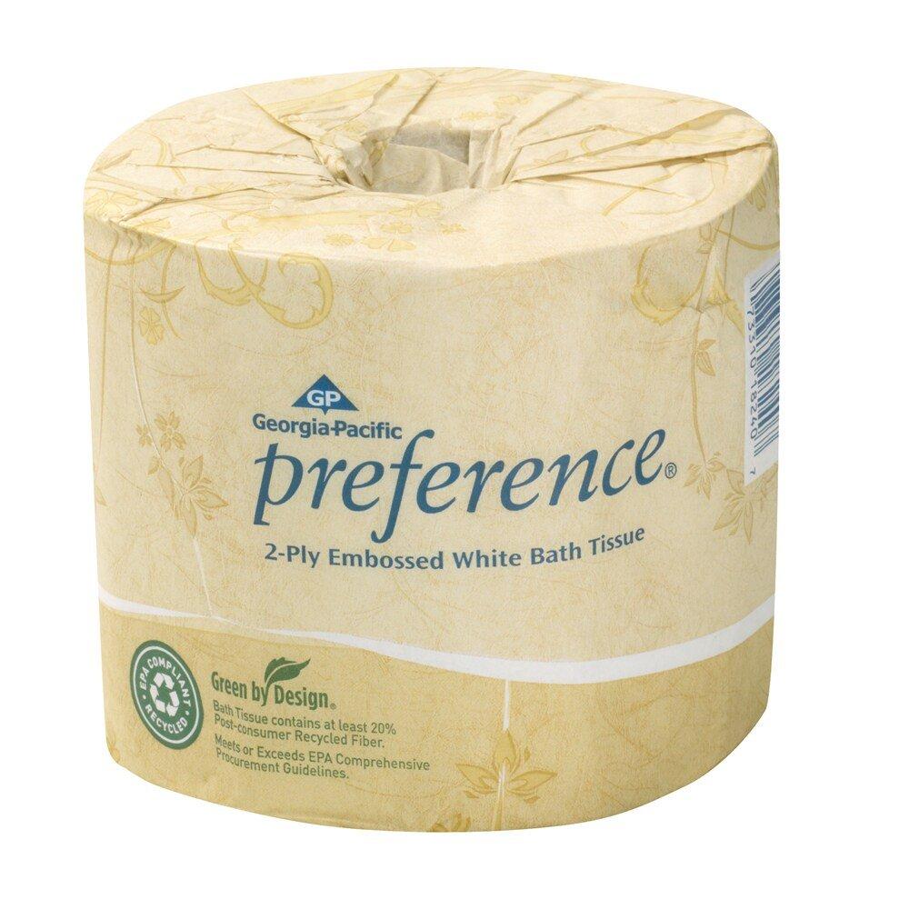 Georgia-Pacific White 4-1/2 in. Standard Roll Embossed  2-Ply Bathroom Tissue in White 