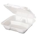 3 x 9-1/4 x 9-1/4 in. 3-Compartment Large Hinged Container in White (Case of 100)