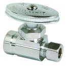 3/8 in. FIPT x OD Compression Knurled Oval Handle Straight Supply Stop Valve in Chrome Plated