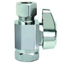 1/4 in x 3/8 in Lever Handle Straight Supply Stop Valve in Polished Chrome
