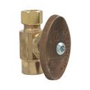 1/2 x 3/8 in. Nom Sweat x OD Compression Knurled Handle Straight Supply Stop Valve in Rough Brass