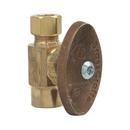 1/2 x 3/8 in. Nom Sweat x OD Compression Knurled Handle Straight Supply Stop Valve in Rough Brass 