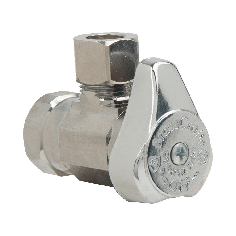 BrassCraft Chrome Plated FIPT x OD Compression Angle Supply Stop Valve in Chrome Plated 