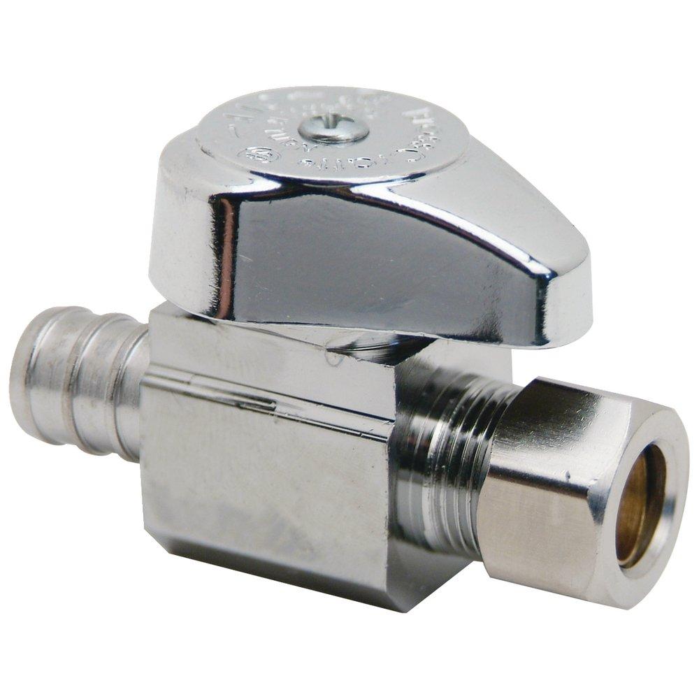 BrassCraft Chrome Plated Barbed x OD Compression Straight Supply Stop Valve in Chrome Plated 