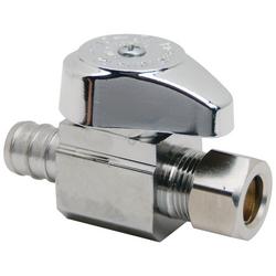 1/2 x 3/8 in. Barbed x OD Compression Straight Supply Stop Valve in Chrome Plated