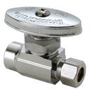 1/2 x 1/4 in. Sweat x OD Compression Knurled Oval Handle Straight Supply Stop Valve in Chrome Plated