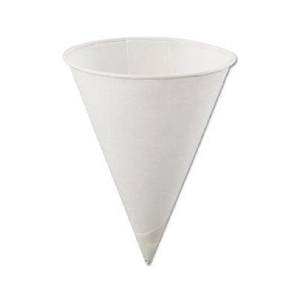 Konie White Poly-Bag Rolled-Rim Paper Cone Cup in White (Case of 200) 