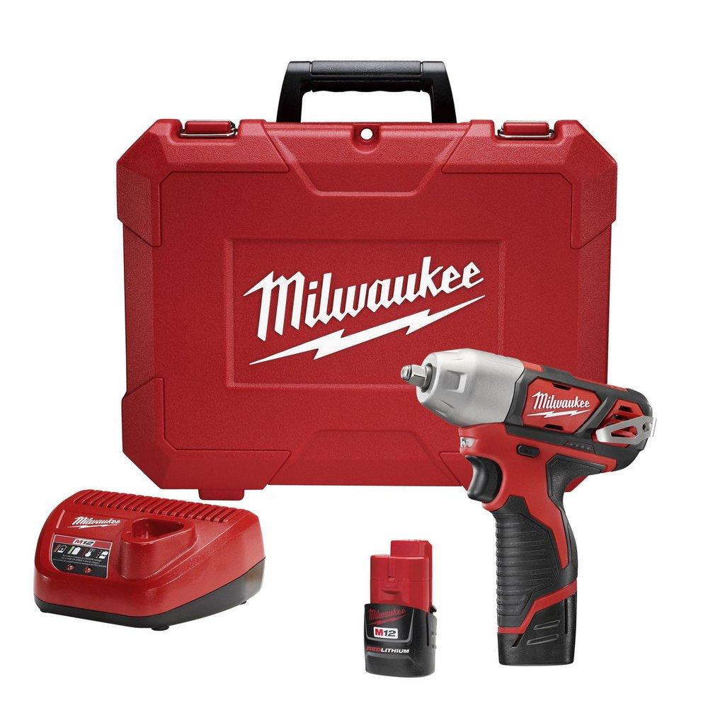 Milwaukee&reg; Red 12V Red Lithium Impact Wrench Kit 