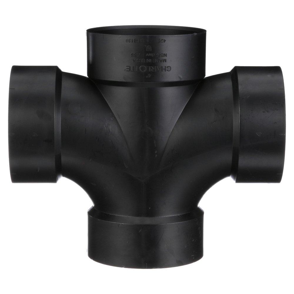 Black ABS DWV Double Sanitary Tee 