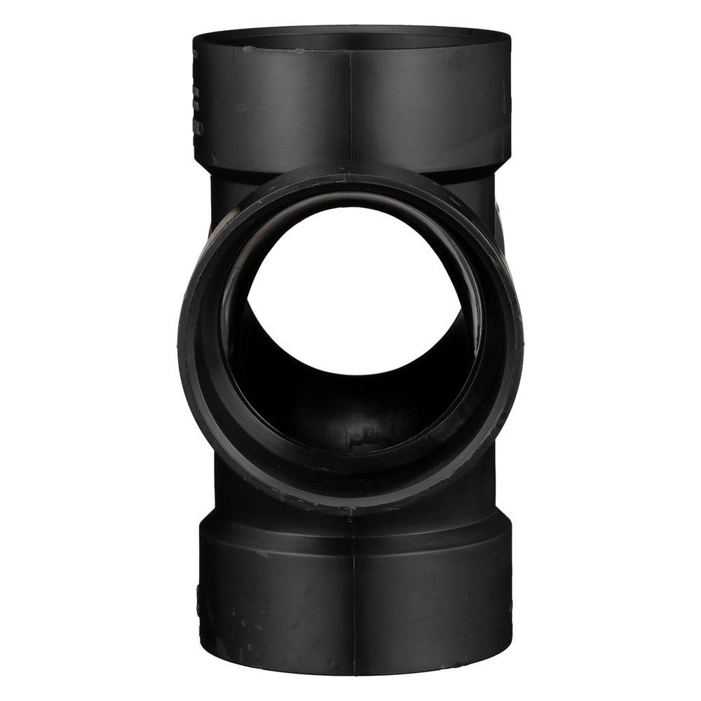 Black ABS DWV Double Sanitary Tee 