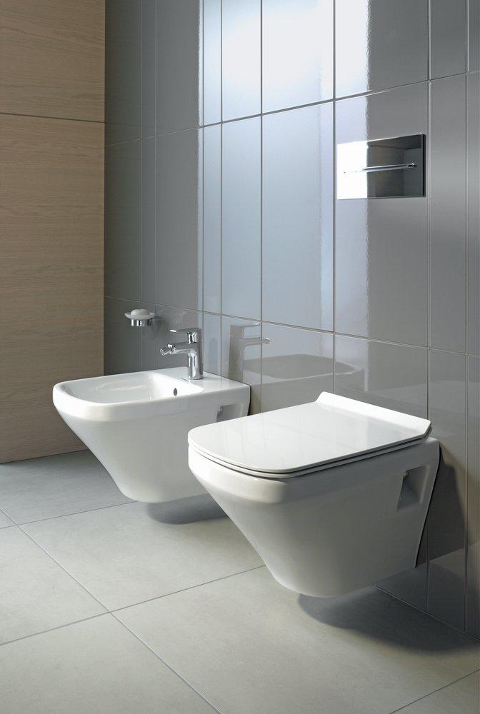 Duravit White 1.6 and 0.8 gpf Elongated Wall Mount One Piece Toilet 