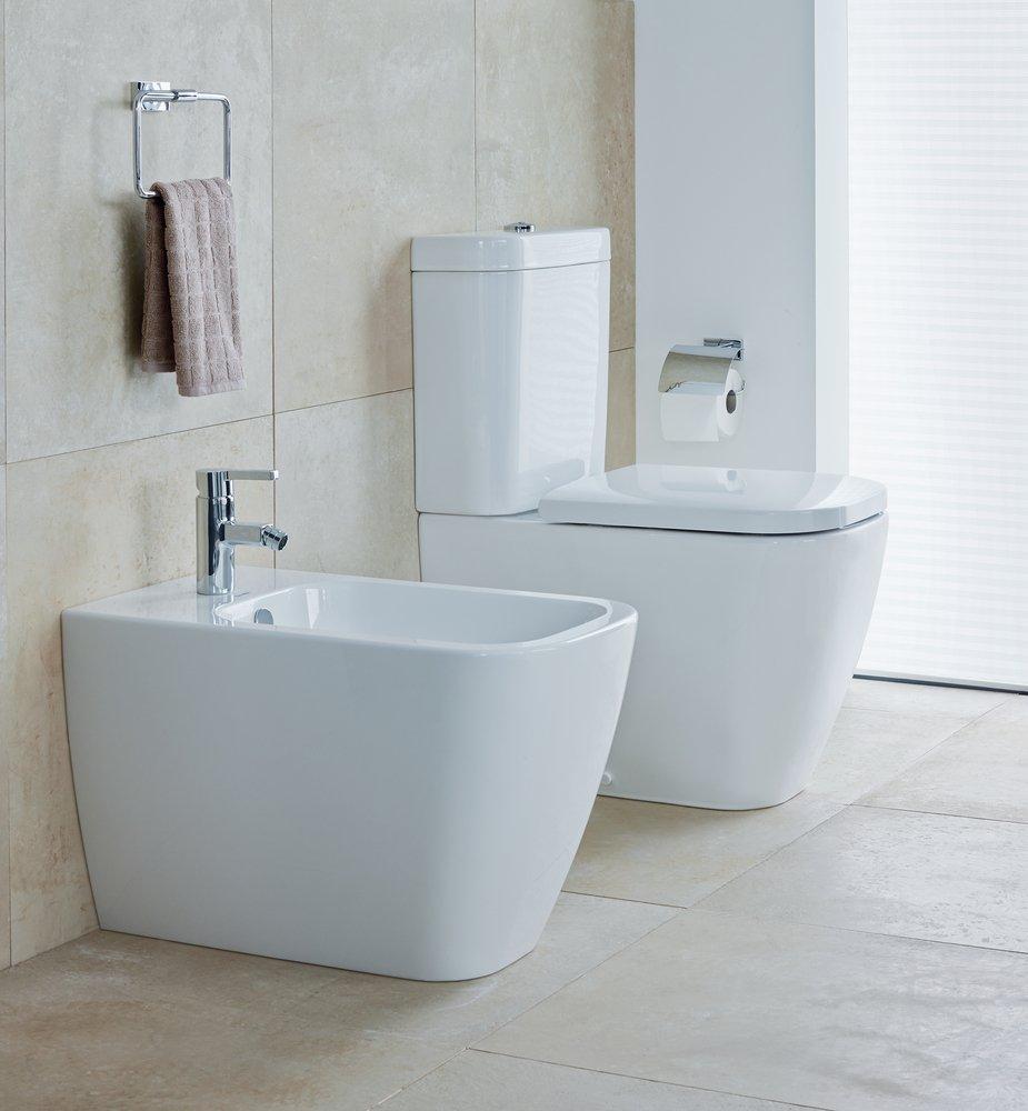 Duravit White 1.6 and 0.8 gpf Elongated Floor Mount Two Piece Toilet 