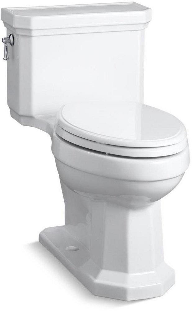 KOHLER White 1.28 gpf Elongated One Piece Toilet with Left-Hand Trip Lever 