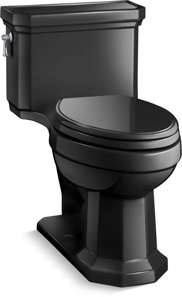 KOHLER Black Black 1.28 gpf Elongated One Piece Toilet with Left-Hand Trip Lever 