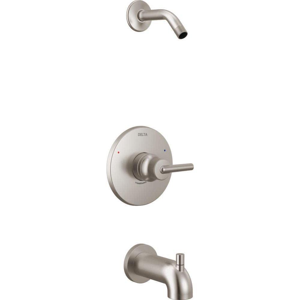 Delta Faucet Brilliance Stainless Single Handle Bathtub & Shower Faucet (Trim Only) 