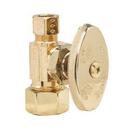 BrassCraft Polished Brass 1/2 x 3/8 in. Compression x OD Compression Knurled Oval Handle Straight Supply Stop Valve 